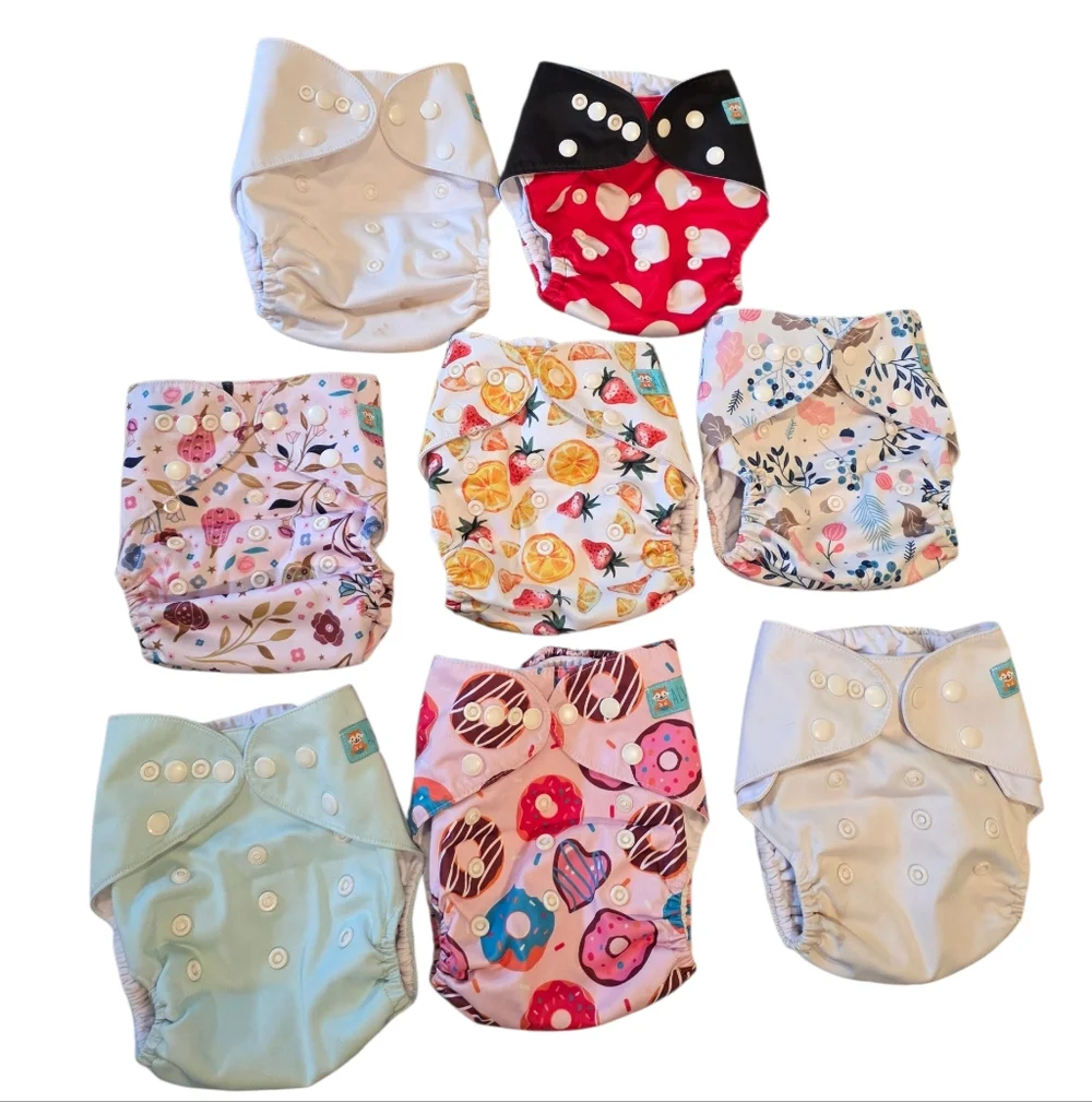 Alva Baby Cloth Diaper Lot 8 Pocket Diapers OS One Size
